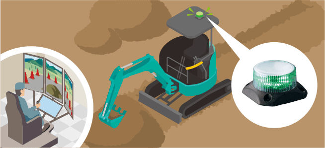 Status indication for remote-controlled equipment